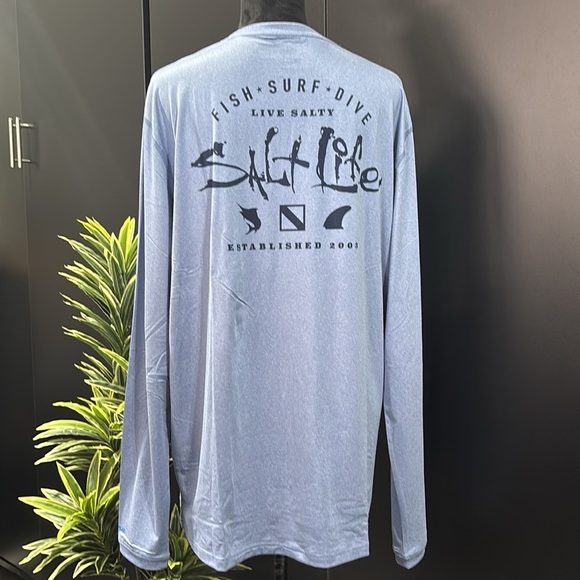 Salt Life UVAPOR UV 30 Sun Protection,quick dry,logo back & sleeve,chest pocket - Picture 1 of 11